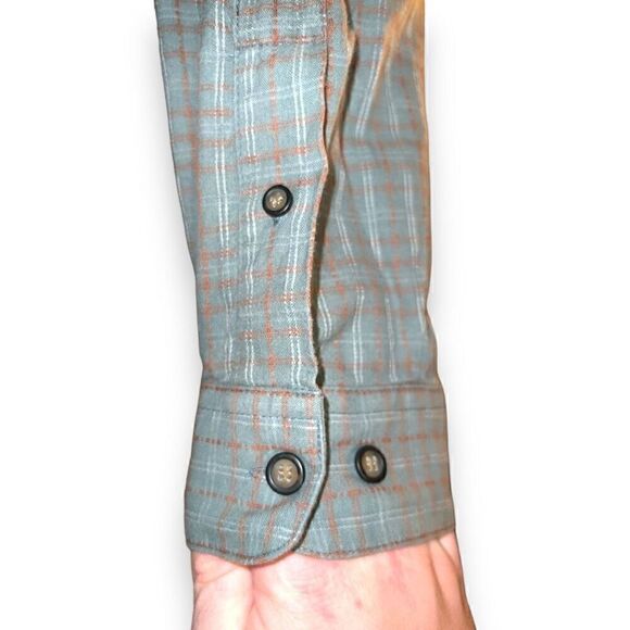 The Territory Ahead Blue and Orange Check Button Down Shirt Size L - Picture 10 of 11